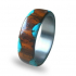 Titan Ring mit Cocobolo Holz und Türkis Inlays