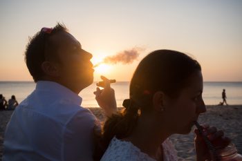 Thailand Wedding Photography-Koh Lanta smoking cigars